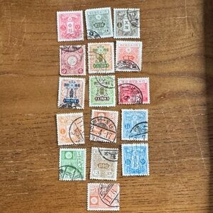Vintage Japanese Postage Stamps Collection